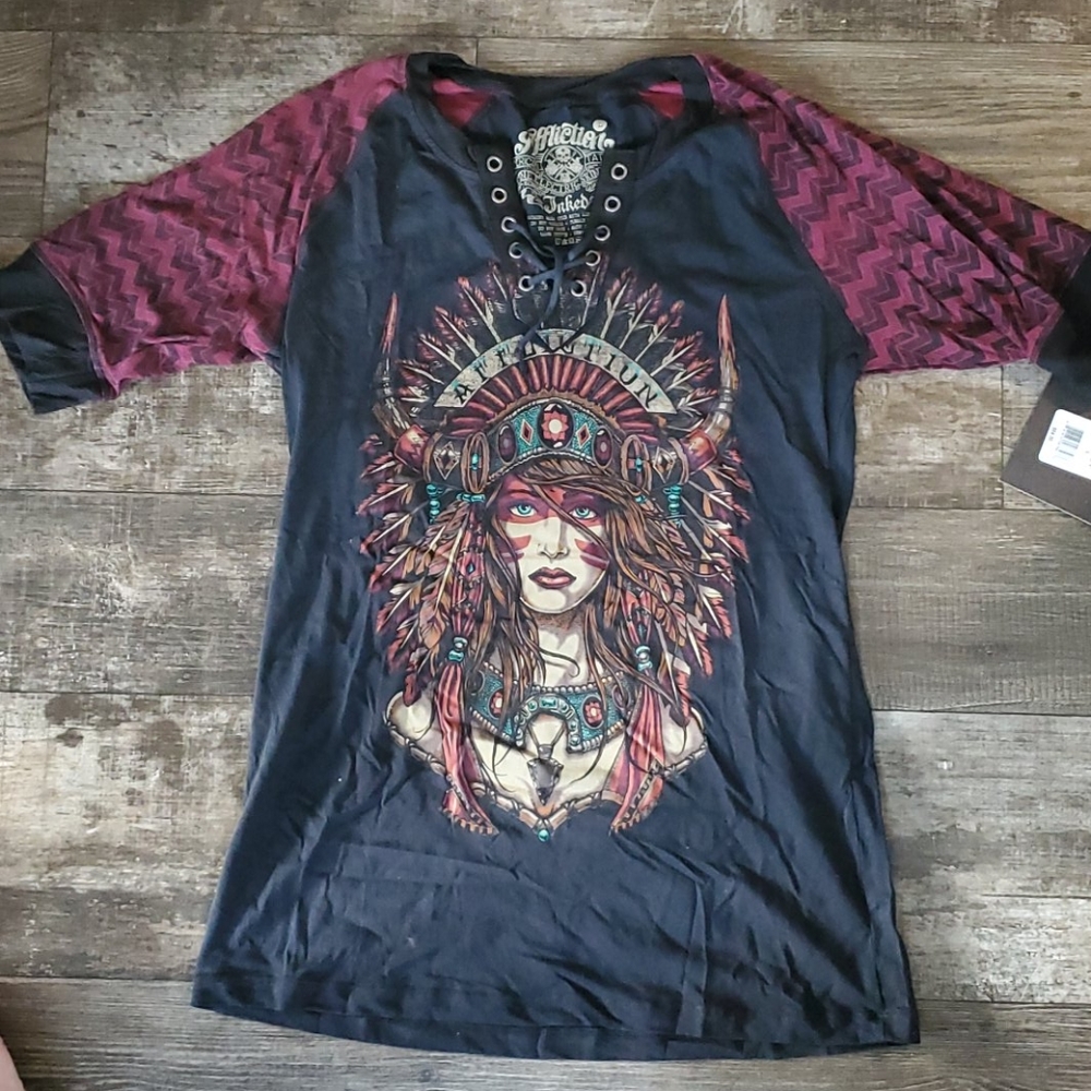 Affliction shirt.